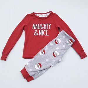 RAE DUNN Baby 6-9 Months Red Shirt Leggings Pajamas Christmas Holiday Santa